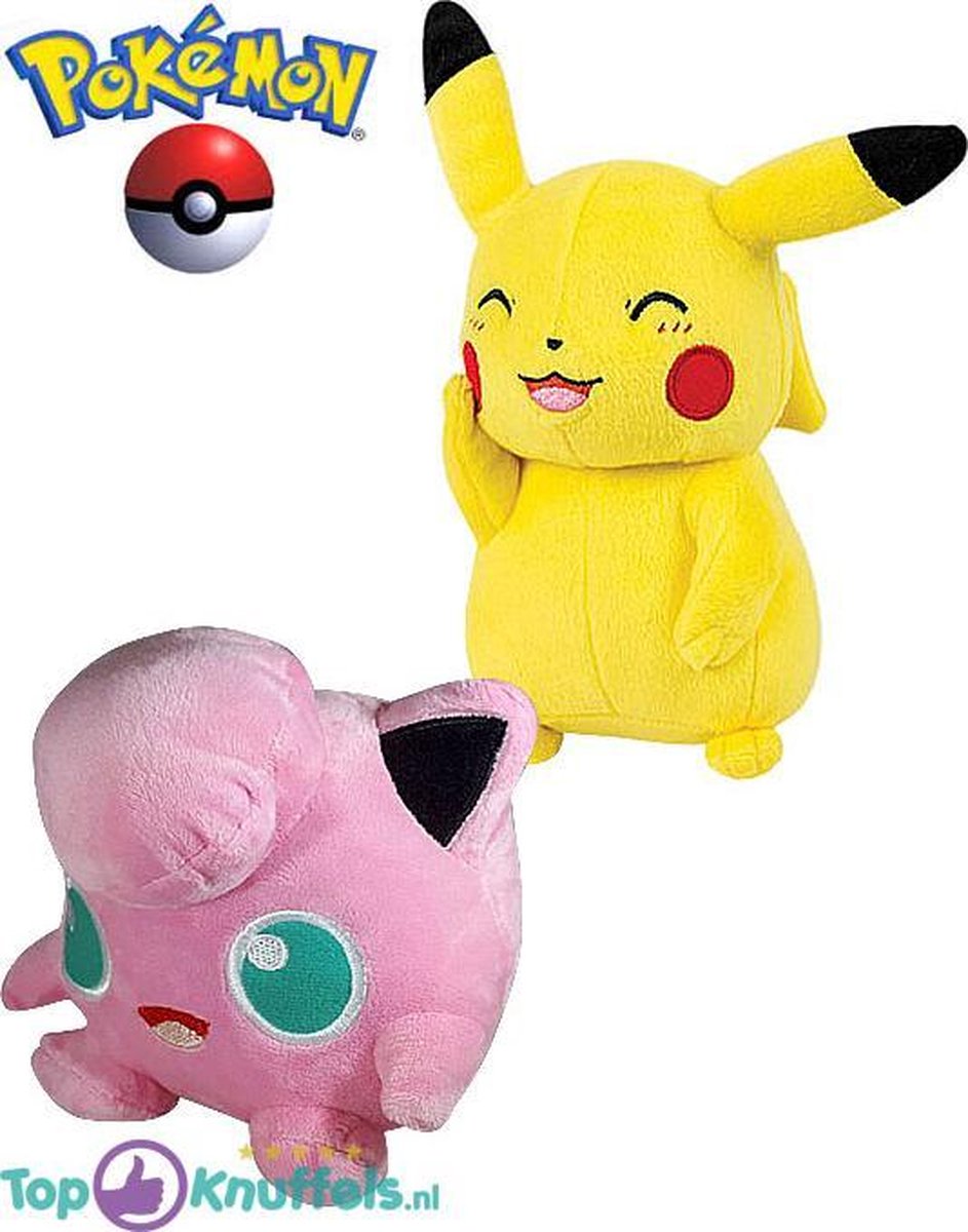 Pokemon speelgoed knuffel set Pikachu 23cm + Jigglypuff 20cm | Pokémon Friends: Charmander Bulbasaur Eevee Charizard Squirtle Snorlax